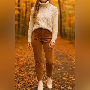 PAIGE  from Anthropologie Maize Corduroy Pants NWT Size 28 Hoxton Ankle Skinny